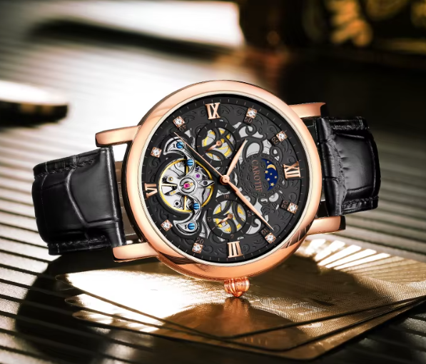 MONTRE D'AFFAIRES EN CUIR AUTOMATIQUE MÉCANIQUE™ - Olsen & Olsen