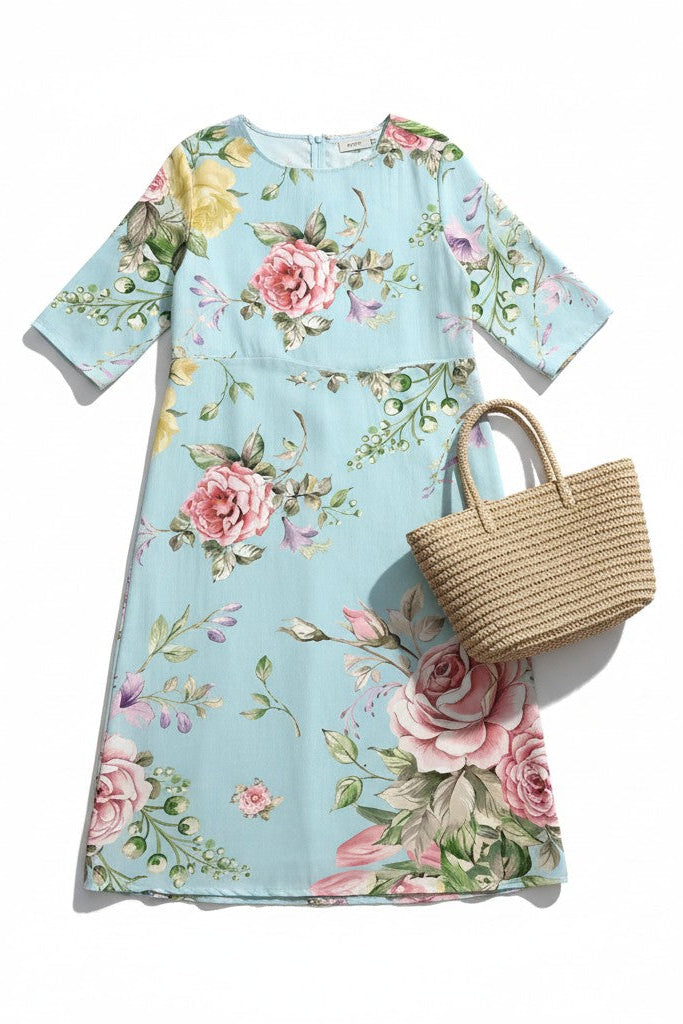 Giorgia – Boho Floral Dress at Sunset