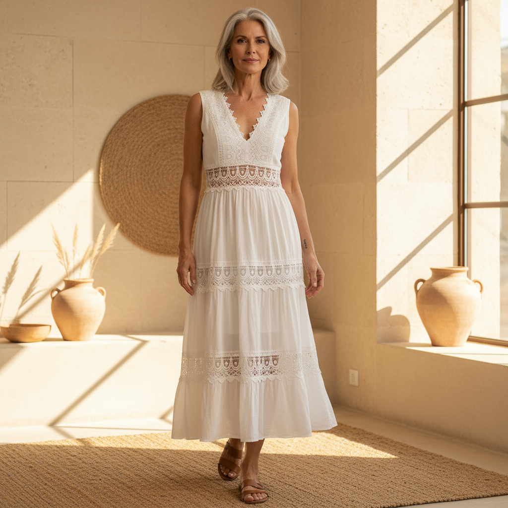 Circe – Boho Dress with V-Neck