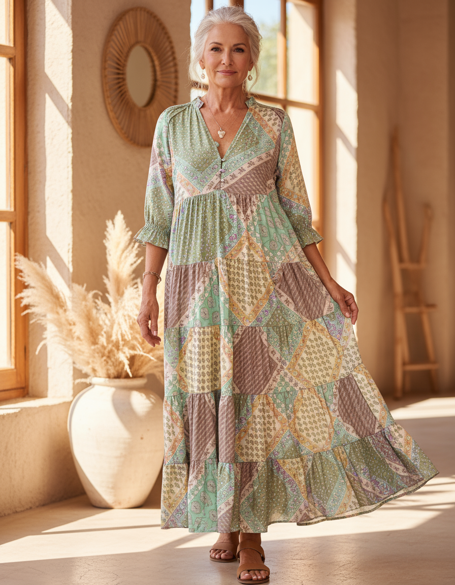 Floriana – Printed Boho Dress