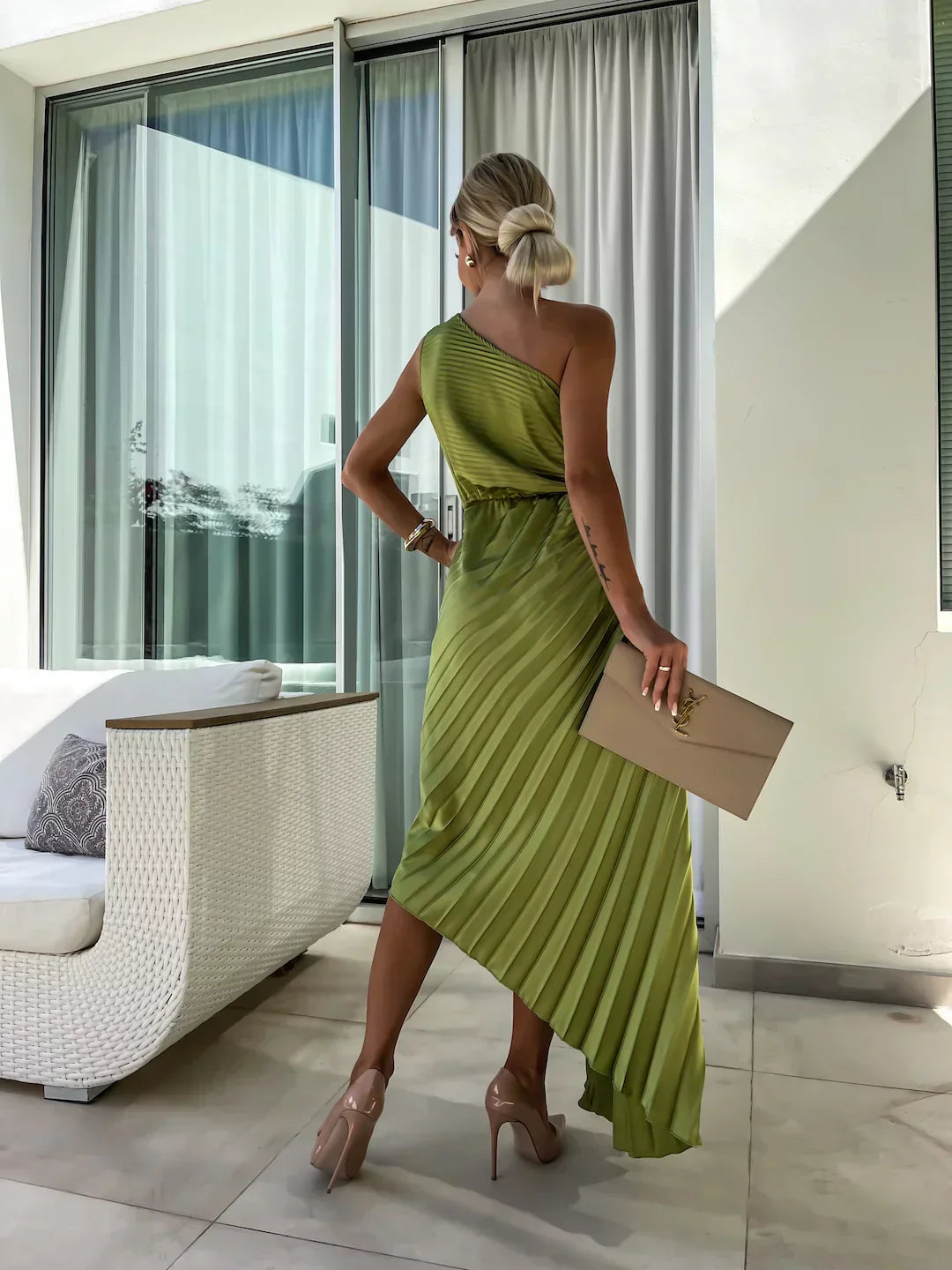 Eya™ | Robe Maxi Florale Élégante à Une Épaule