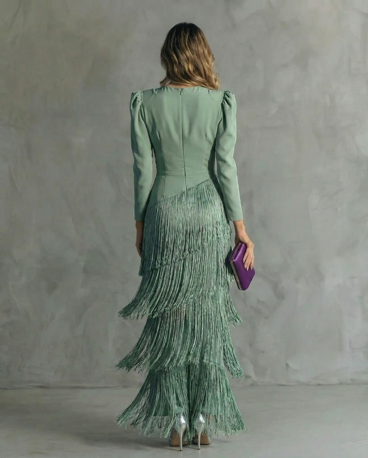 Clara™ | Robe midi élégante avec manches à franges