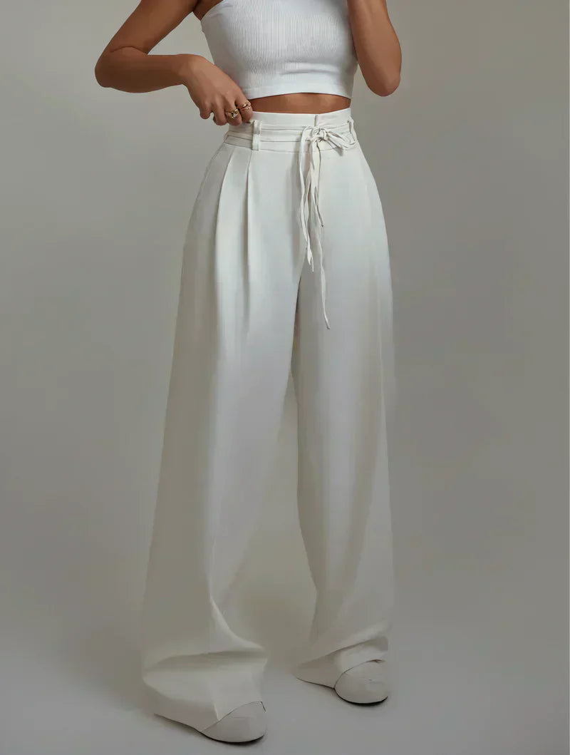 Josephine - Pantalons Taille Haute à Jambes Larges