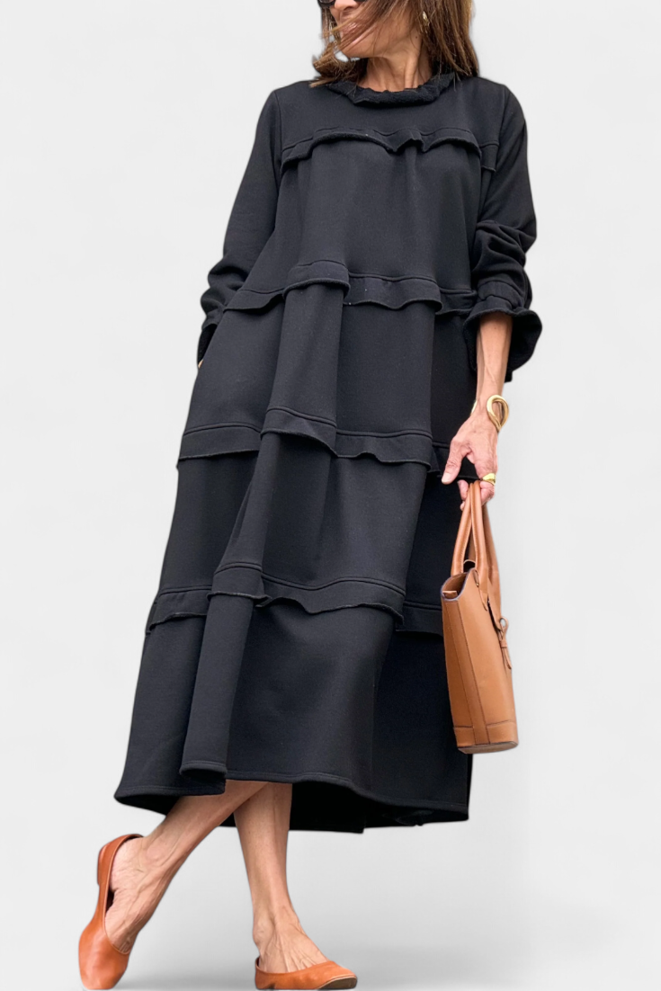 Jada Casual-Chic Ruffle Sweat Dress
