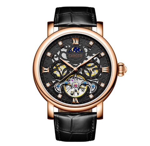 MONTRE D'AFFAIRES EN CUIR AUTOMATIQUE MÉCANIQUE™ - Olsen & Olsen