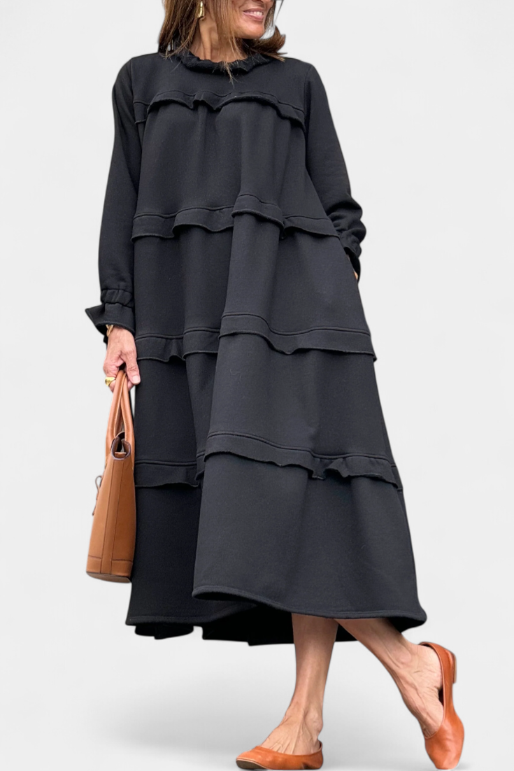 Jada Casual-Chic Ruffle Sweat Dress