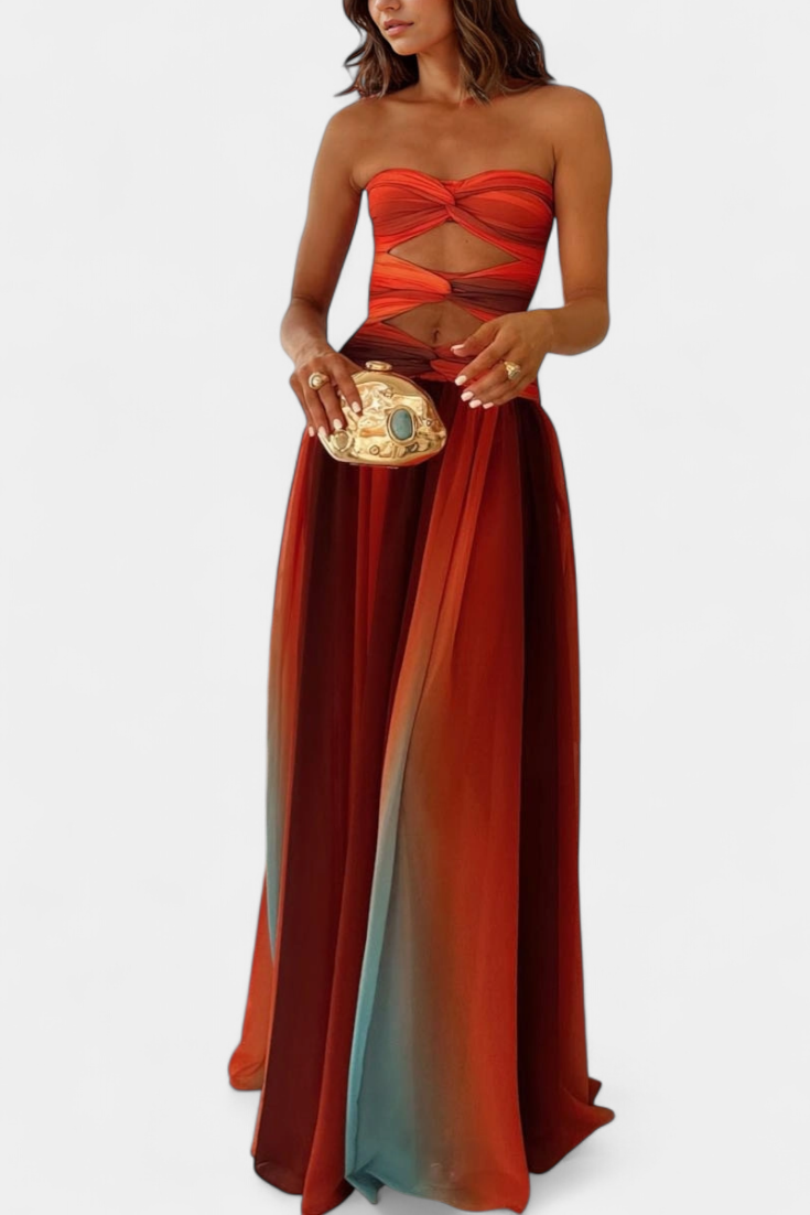 Robe Maxi A-Line Sans Bretelles Maisie
