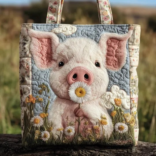 SAC À MAIN ARTISANAL - COCHON UN PEU TIMIDE