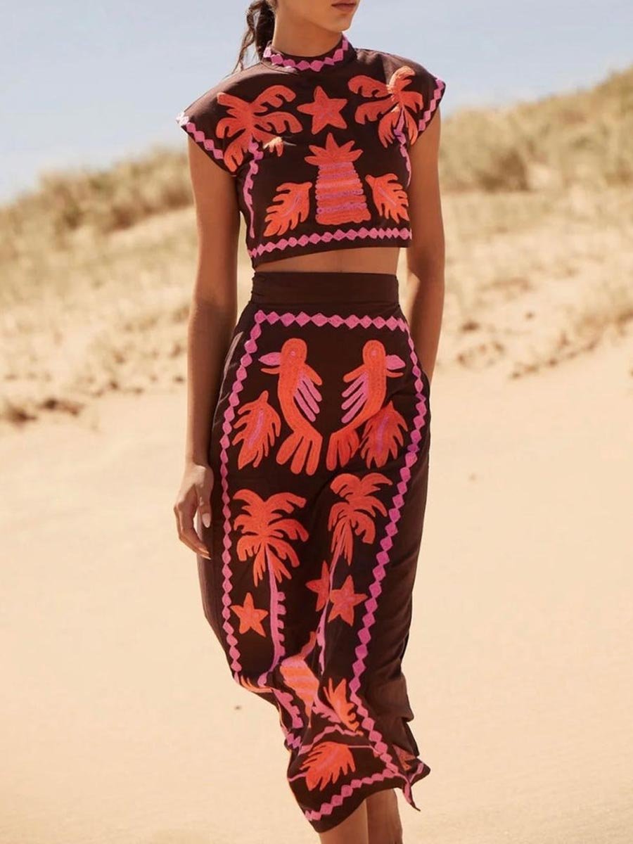 Katia - Top and Printed Skirt Set