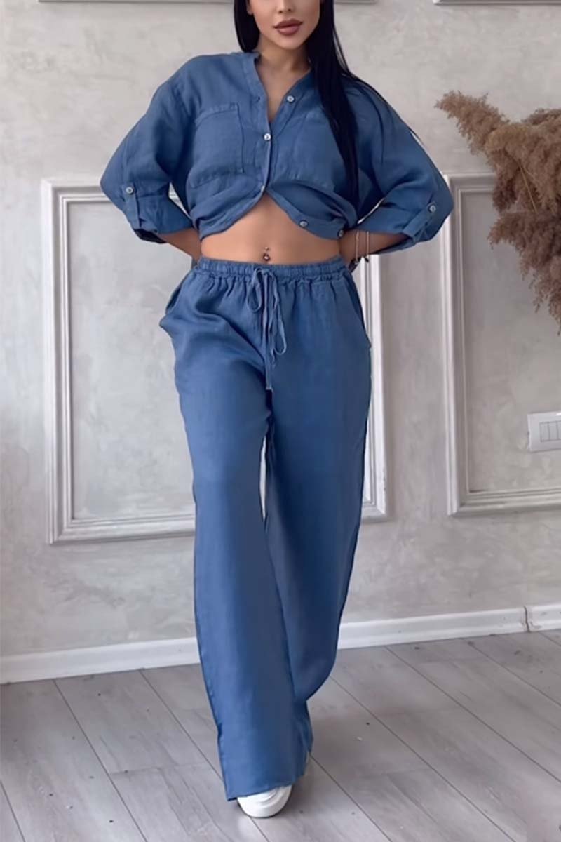 Fara - Ensemble en Coton et Lin de Luxe – Set Chemise & Pantalon