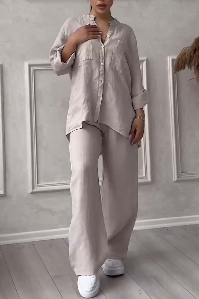 Fara - Ensemble en Coton et Lin de Luxe – Set Chemise & Pantalon