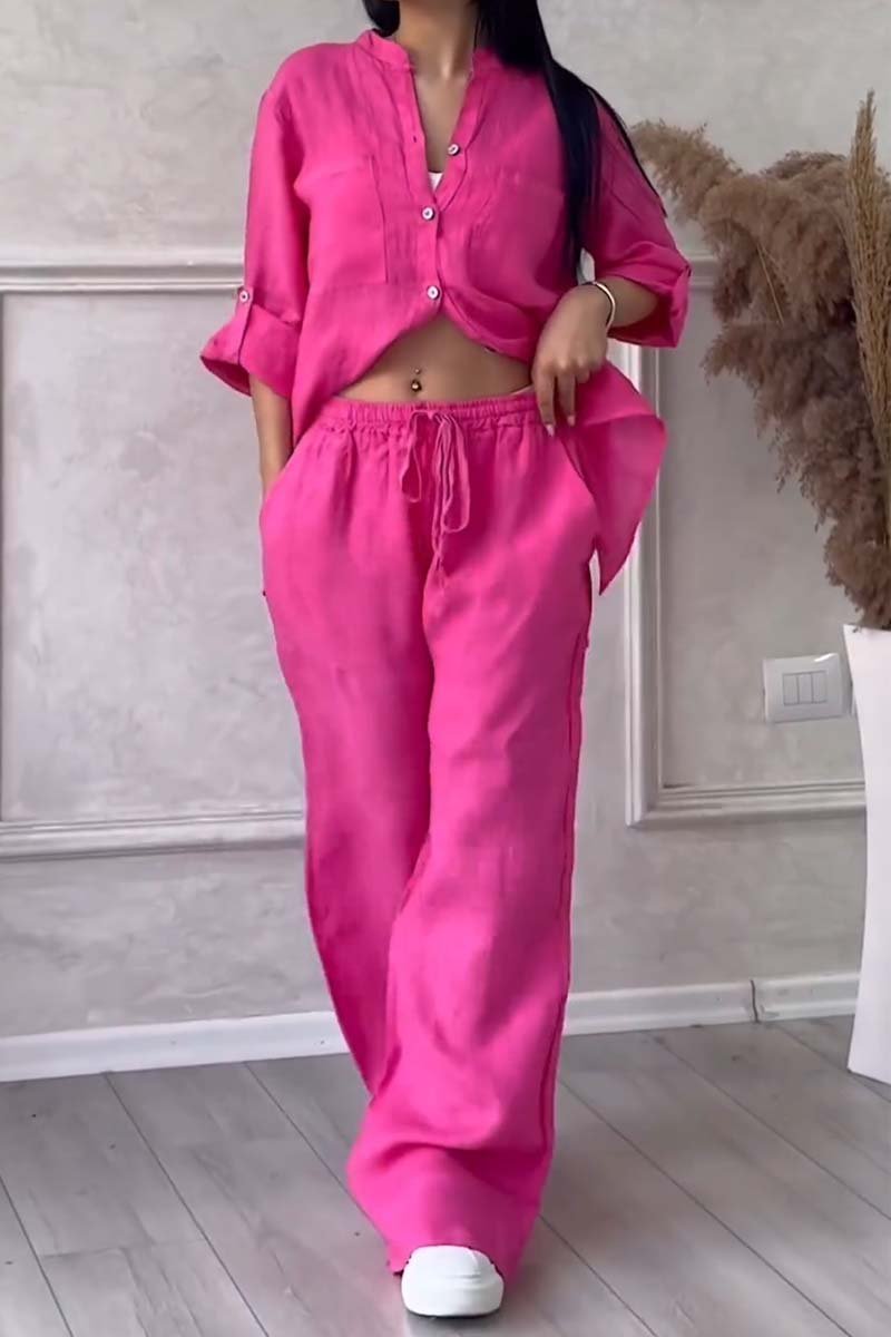 Fara - Ensemble en Coton et Lin de Luxe – Set Chemise & Pantalon