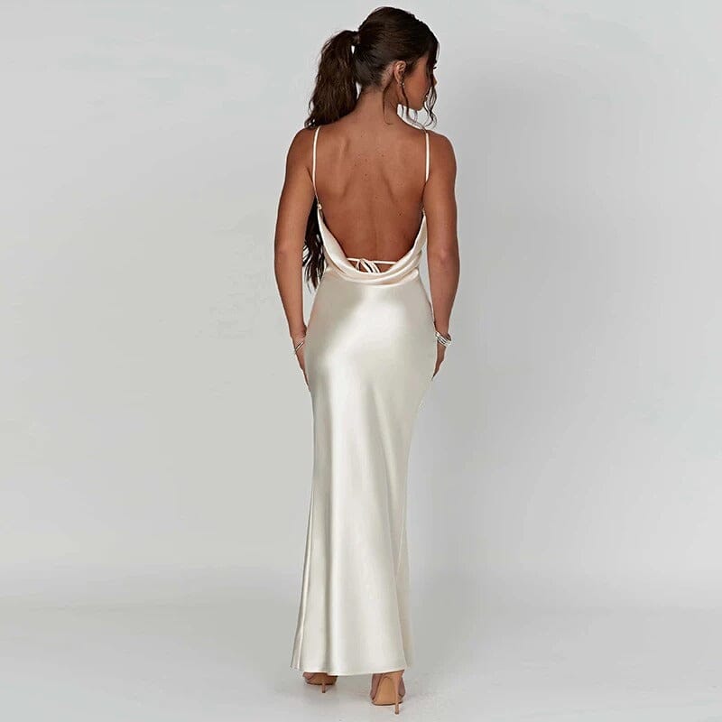 Lily™ | Satin Maxi Dress with Thin Straps