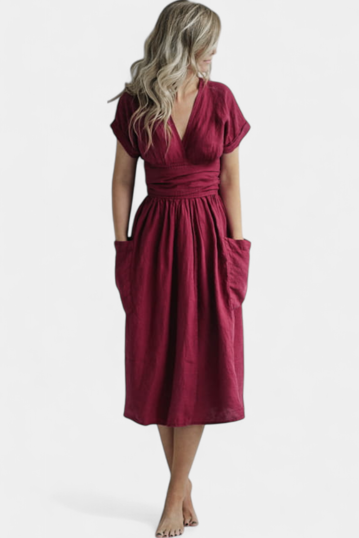 Cressida | Robe Exclusive avec Décolleté en V et Taille Ajustable