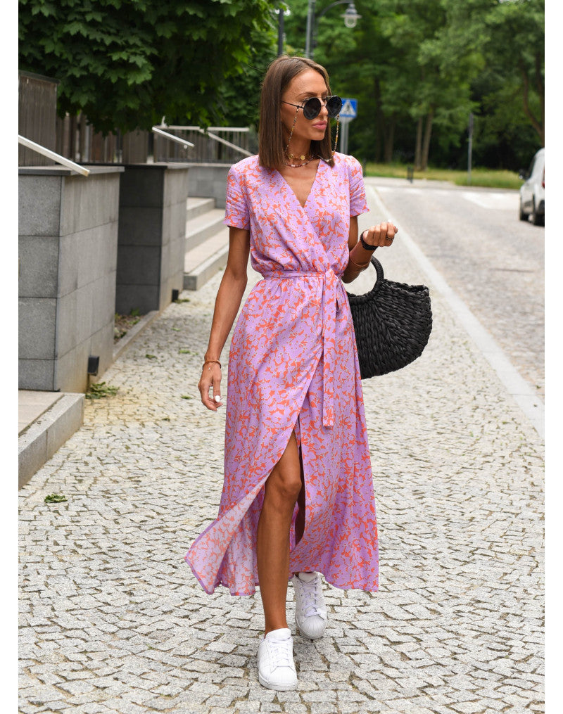 Tzahalit™ | Robe florale élégante à décolleté en V
