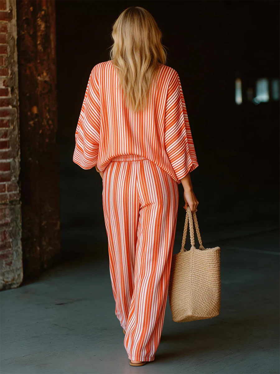 Chemise classique décontractée et pantalon large en deux pièces