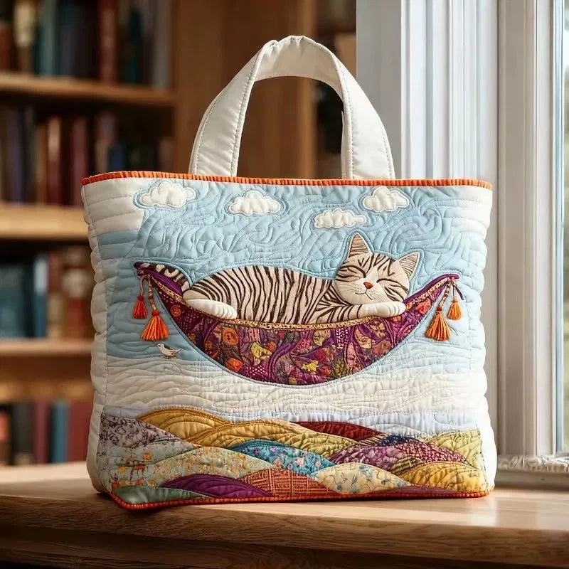 Sac Artisanal Matelassé - Chat au Hamac
