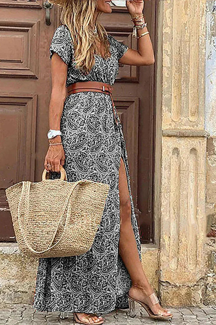 Bruna – Boho Maxi Dress with Belt