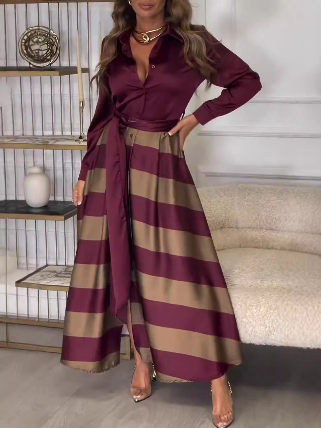 Yvonne | Robe Maxi Rayée