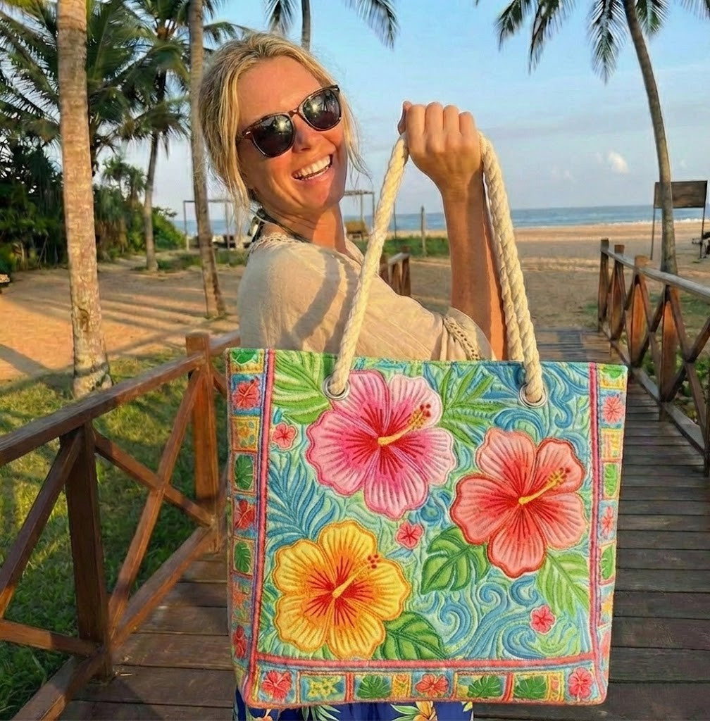 Sac de Plage Matelassé Vibes Tropicales