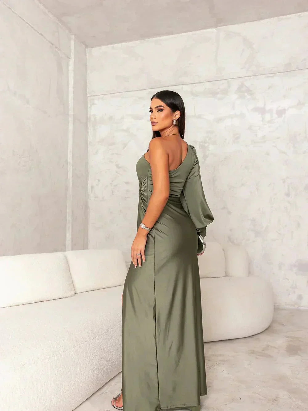 Victoria™ | Elegant Silk Dress with Slit