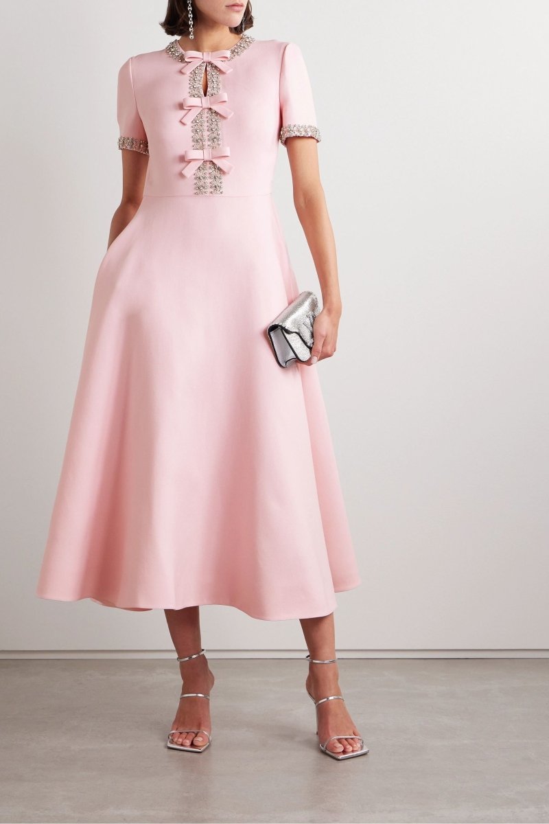 Zoe Bow with Crystal Embellished Midi Dress